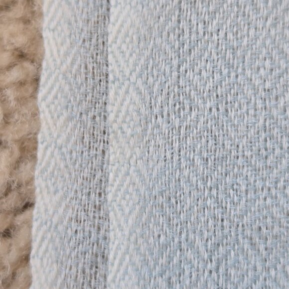 NWOT Cashmere Scarf GOLD & Blue - Picture 5 of 8